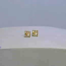 Gold pleated Stone Box Earing Set In Stud Work For Women.