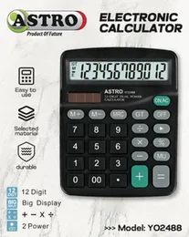 ASTRO YO-2488 Desktop Calculator 8 Digit LCD Solar Battery Basic Math Memory Grand Total Office School Home Budgeting