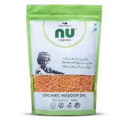 Nu Organics Unpolished Masoor Dal - 2kg | 100% Organic Red Lentils | High Protein, Nutritious Legume | Perfect for Dals, Soups & Stews | Non-GMO,