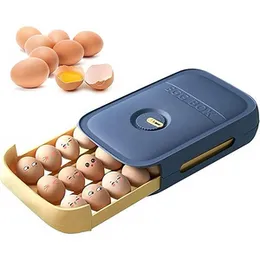 Drawer Type Egg Storage Box Portable Stackable Egg Organizer for Refrigerator