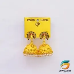 Peacock Jhumka Jhumki Metal Dangle With Faux White Pearl Drop  for Women.