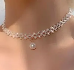 Simple wearable pearl beat necklace ~ neck covers.