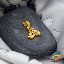 Gold Plated Small White Stone Pendant Fashion and Stylish Design For Ladies.