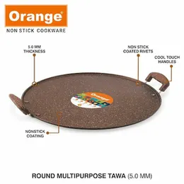 ORANGE Round Multipurpose Dosa Tawa 5mm Tawa 34 cm diameter (Aluminium, Non-stick)