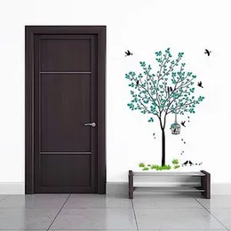 Decal O Decal Blue Tree with Birds Cage and Nest Self Adhesive Wall Sticker (Pack of 3) (FROM INDIA FAAZ)