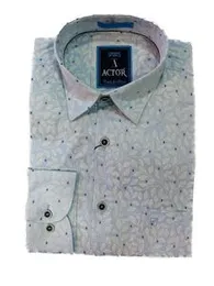 Printed long sleeve slim fit actor sport shirt