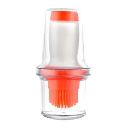Portable Silicone Oil Dispenser Bottle with Integrated Brush