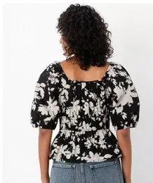 Flora Printed Puff Sleeve Bustier Top