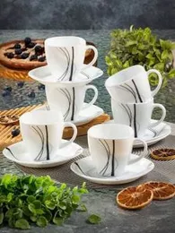Tradewing 12 Pcs Square Cup & Saucer Set - 12C