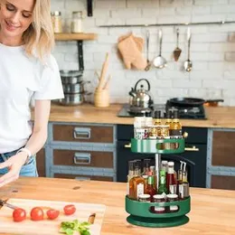 2-Tier 360° Rotating Lazy Susan Spice Rack Organizer