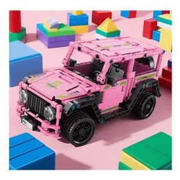 Pink Off-Road Car Building Blocks Kit, MOC Car Model Building Toys,Adult Collectible Truck,for 6+ Year Boys,Girl,Adult(485 Pieces)