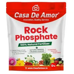 Casa De Amor Natural Rock Phosphate Fertilizer All Purpose Crushed Powder for Fruiting and Flowering Plants (5 kg) (FROM INDIA)NUZ
