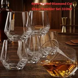 310ml 6pcs Crystal Diamond Cut Glass Tumbler Set