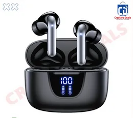 DAYSLAIMICAERIN Wireless Earbuds, 5.3 Wireless Headphones with 13MM Speakers, Long Playtime, Type-C Quick Charge Case, Touch Control, Noise Cancelling