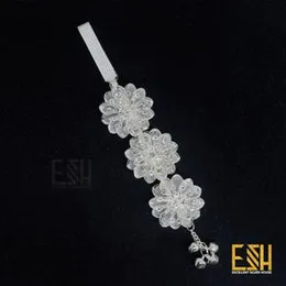 Silver Plated Beautiful Stylish Fashion Flower Theme Hip Belt / Hawadi / Kamarband with Stone for Women