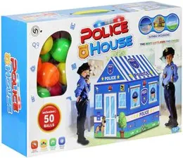 Children Play Police House Tent with 50 Colorful Ocean Balls Play Tent for Kids Best Gift