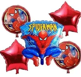 5 Pcs Foil Ballons Spider Man Birthday Party Decoratings