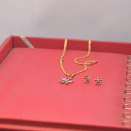 Gold plated Elegant 2.8 bismark chain with multicolor flower pendant & multicolor earring.