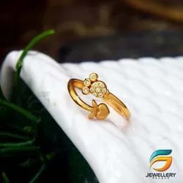 Exclusive Valentine's Collection Love Sparkling Dual Heart Cubic Zirconia GÃ³ld  Plated Rings for Women and Girl's (Mixed Sizes).