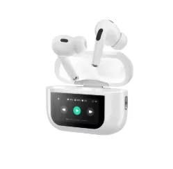A9 Pro AirPods ANC Wireless Earbuds Bluetooth 5.3 Touch Screen Noise Cancelling TWS Earphones ENC Call Reduction Gaming Low Latency IPX4 Waterproof LE