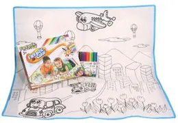 Fantastic Color Washable and Reusable Coloring Mat with City Traffic Set (80cm x 80cm)