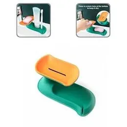 Double Layer Drain Soap Dish Household Bathroom Portable Soap Tray Bathroom Soap Rack Kitchen Storage Box Soap Holder