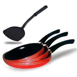 Amilex 4pcs non stick cookware set (Fry pan-03, spoon-01)