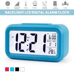 LCD Digital Alarm Clock w/Thermometer Backlight Calendar IBQ And Time