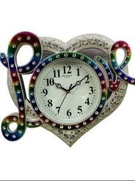 Love Design Plastic Wall Hanging Clock Multicolor