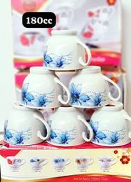 6pcs Cramic tea cup multi design