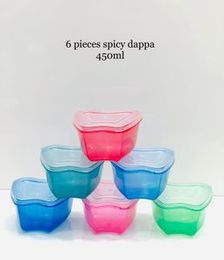 6 Pieces Spicy dappa set 450ml Multi Colour