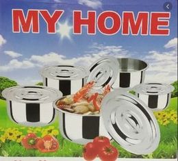 My Home 5pcs stockpot set stainless steel stockpots (16,18,20,22,24cm)