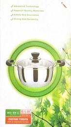 Stainless Steel Stock Pot Set With Glass Lids 3 Pcs (16,18,20cm) - Induction support