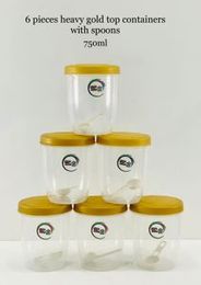 6 Pieces Heavy Container set 750ml with spoon