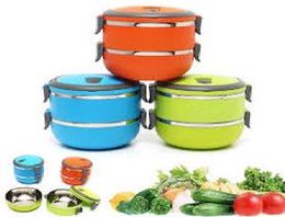 Thermal Insulated Stainless Steel Lunch Box Lunch Carrier Box - 2 Layers