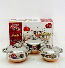 3 Pcs Stainless steel Pot set Heavy No. 01 heavy quality from India