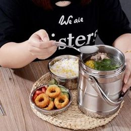 Double-layer Vacuum Lunch Box Picnic Stainless Steel Food Heat Preservation Pot - 1.5L