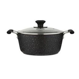 Casserole with Glass Lid Black and Red New