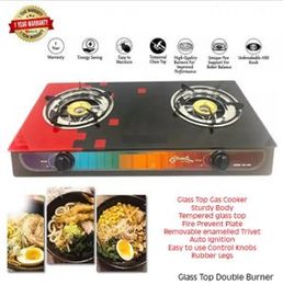 High Quality Glass Top 2 Burner Gas Cooker Best Price