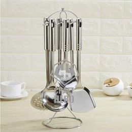 Heavy Duty Kitchen Cutlery Set Stainless Steel, 6 PCS Professional All Metal Cooking Cutlery set Big size