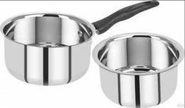 Stainless Steel Cookware Set - Saucepan & Tope, Induction Base, Heat-Resistant, Silver, 2 pcs