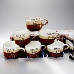 High Thickness Ceramic Tea Cup Set 6Pcs 180 CC (Random Design)