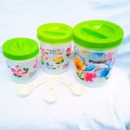 Flora 3 Pcs Plastic Container Set