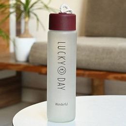 Glass Bottle Portable Water Bottle Leak Proof | Office Bottle | Gym Bottle | Home | Kitchen | Travel Bottle Lucky Day Assorted Color (350 ml)