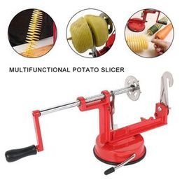 Manual Stainless Steel Twisted Potato Slicer Spiral French Fry Cutter Kitchen