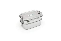 Diamond Bendo Double Decker Stainless Steel Lunch Box 2 Container with Plate Rectangle Shape