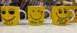 Cute Yellow Glossy Emoji Ceramic Tea/ Coffee Mug