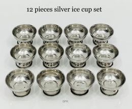 Stainless Steel Ice Cream Cup Set 12 Piece Set