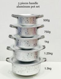 Aluminium Cooking Pan & Pots 5 Pcs Set 500g to 1.5kg Dot with Handle