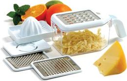 Multi Grater with Juicer and Egg Separator Attachments – Multi Function Grate Shred Juice Pour Measure and Separate